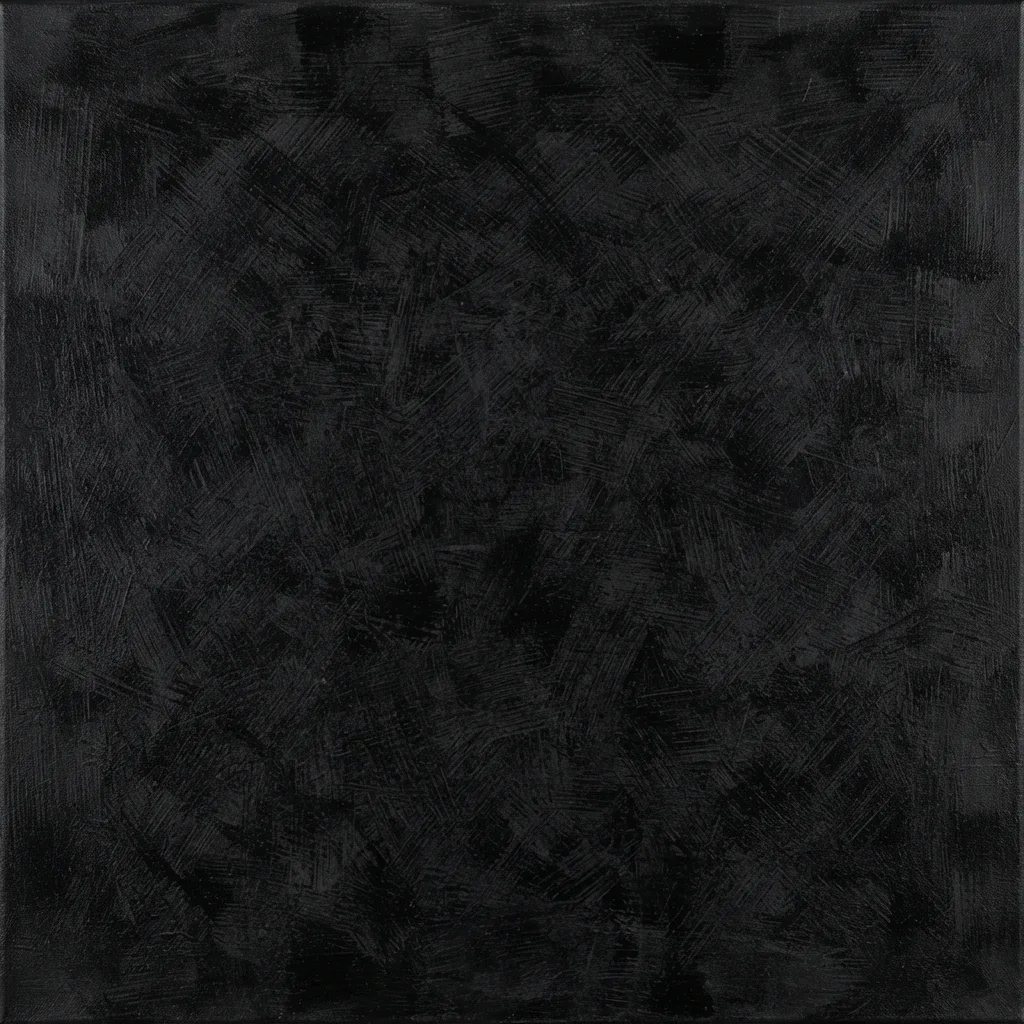 Tomas Vilde, Untitled (Black): a dense field of layered dry-brush strokes in deep matte black